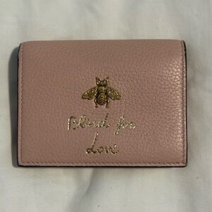 Gucci Animalier Pink Bee bifold wallet